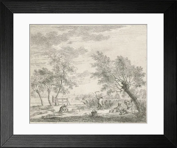 Framed Print : Landscape with corn harvest, Johannes Janson, 1783 Framed Print : Landscape with corn harvest, Johannes Janson, 1783