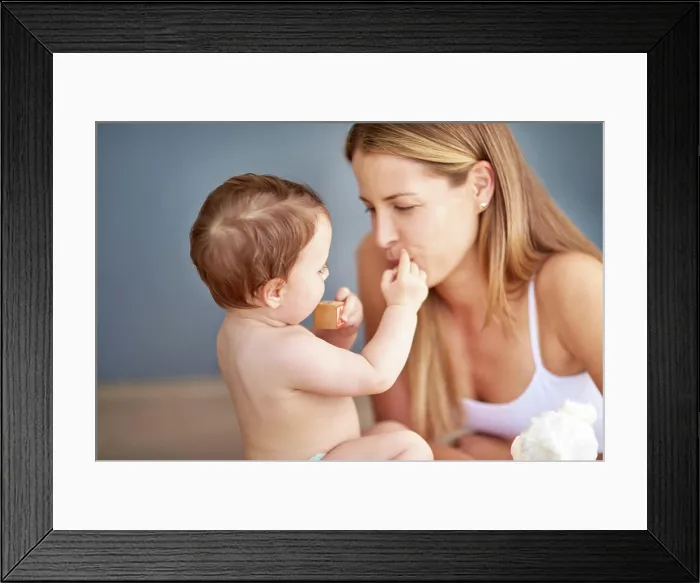 Framed Print : Learning, baby and mother in home for love Framed Print : Learning, baby and mother in home for love