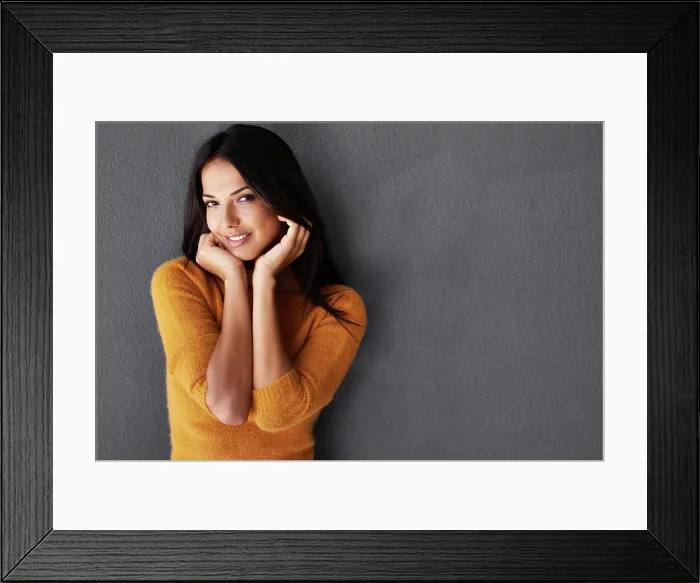 Framed Print : Woman, smile and portrait for clothes