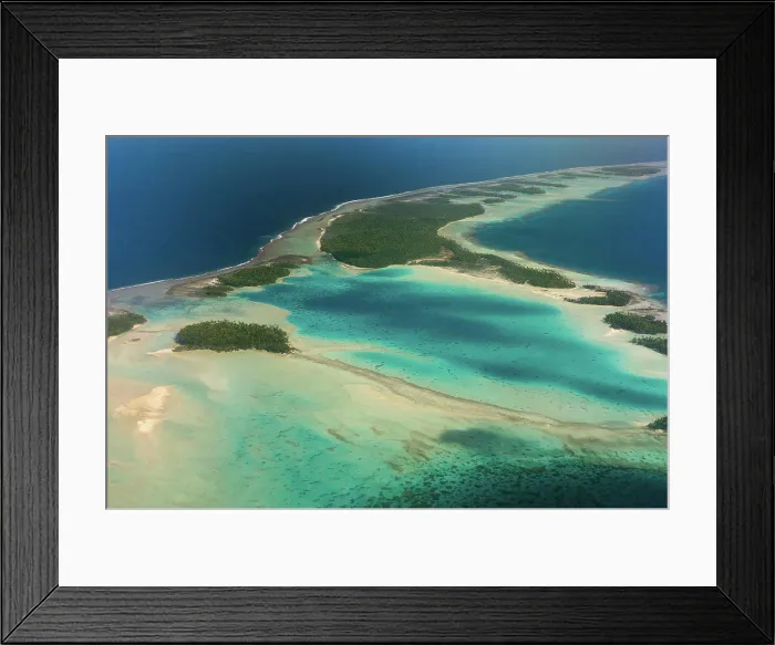 Framed Print : Aerial view of motu islands Framed Print : Aerial view of motu islands