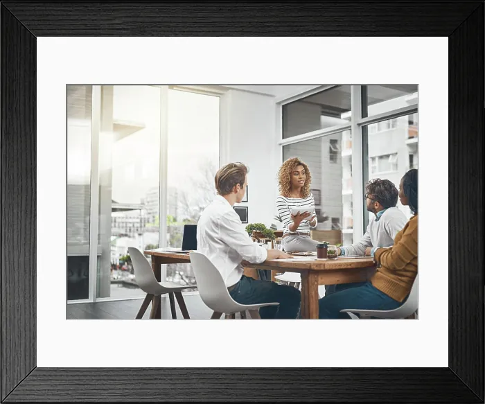 Framed Print : Business people, teamwork and planning in meeting Framed Print : Business people, teamwork and planning in meeting
