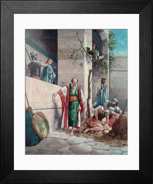 Framed Print : Peter Denies Christ 19th C. Artist Unknown Framed Print : Peter Denies Christ 19th C. Artist Unknown