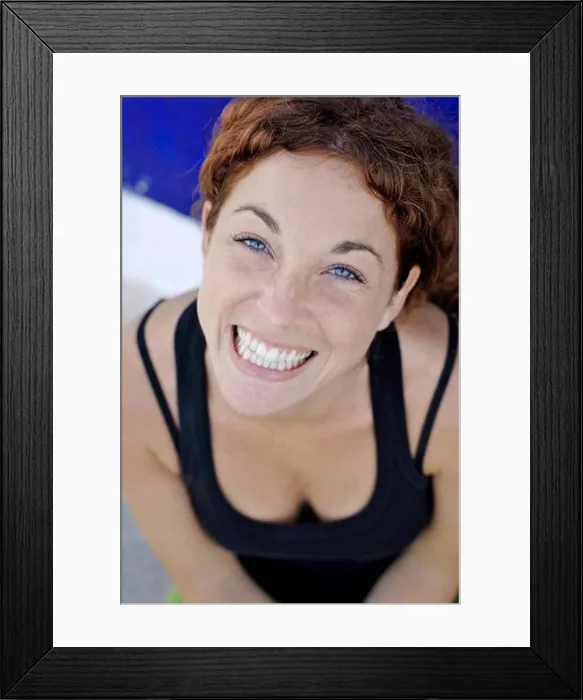 Framed Print : Spain, Balearic Islands, Ibiza, Portrait of smiling young woman with red hair Framed Print : Spain, Balearic Islands, Ibiza, Portrait of smiling young woman with red hair