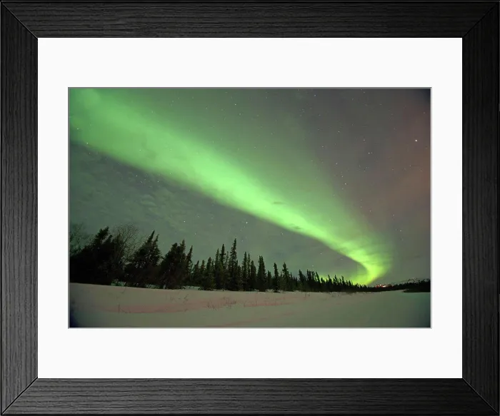 Framed Print : USA, Alaska, Cleary Point, Northern lights (Aurora borealis) glowing brightly over Steese Highway Framed Print : USA, Alaska, Cleary Point, Northern lights (Aurora borealis) glowing brightly over Steese Highway