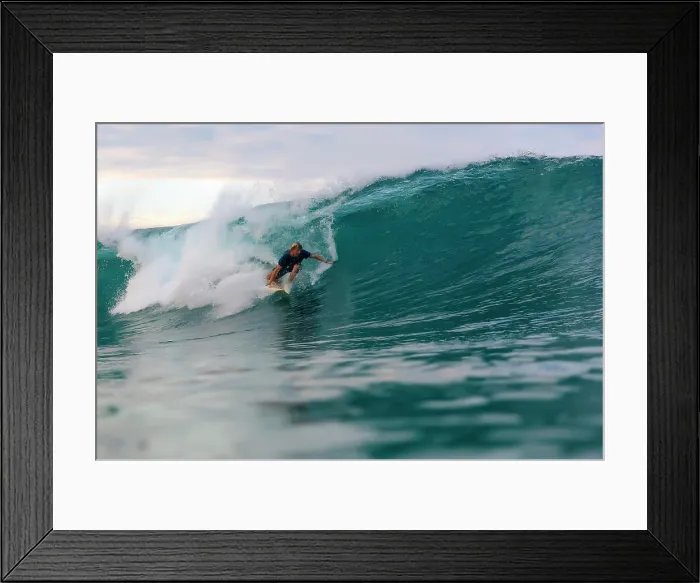 Framed Print : Surfer riding wave in sea Framed Print : Surfer riding wave in sea