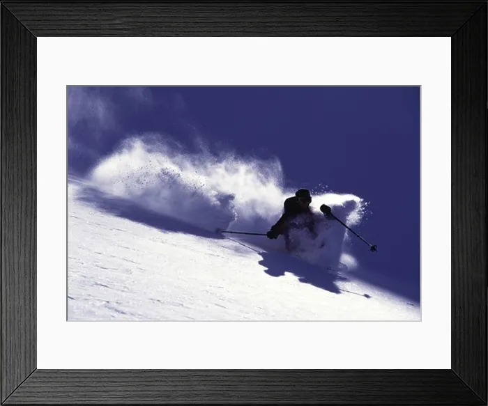 Framed Print : A man telemark skiing in the backcountry near Brighton, UT Framed Print : A man telemark skiing in the backcountry near Brighton, UT