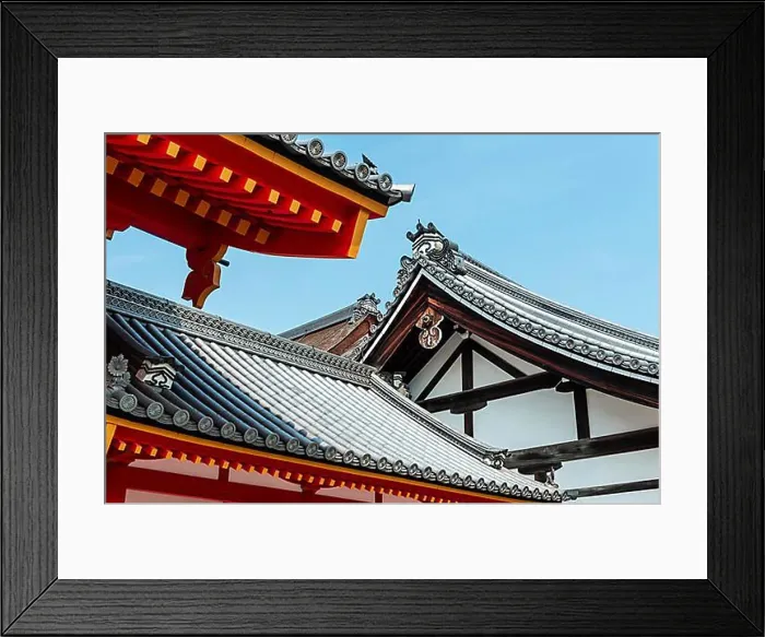 Framed Print : Japanese Architecture, Roofs, Shishin-den Hall, Imperial Palace, Kyoto Gyoen, Kyoto, Japan, Asia
