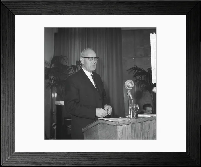 Framed Print : Anefo photo collection. New chairman of CNV J