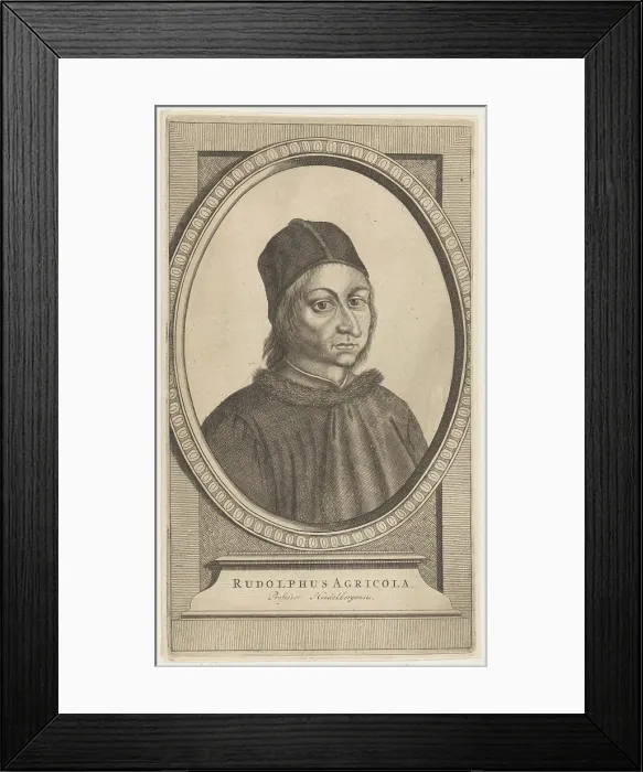 Framed Print : Portrait of Rudolf Agricola. Portrait of Rudolf Agricola in an ornamented Framed Print : Portrait of Rudolf Agricola. Portrait of Rudolf Agricola in an ornamented