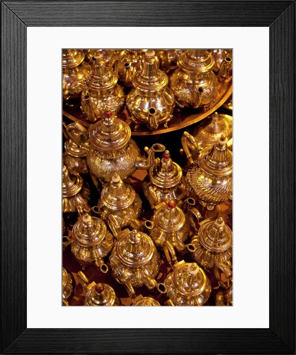 Framed Print : Teapots for sale; Marrakesh, Morocco