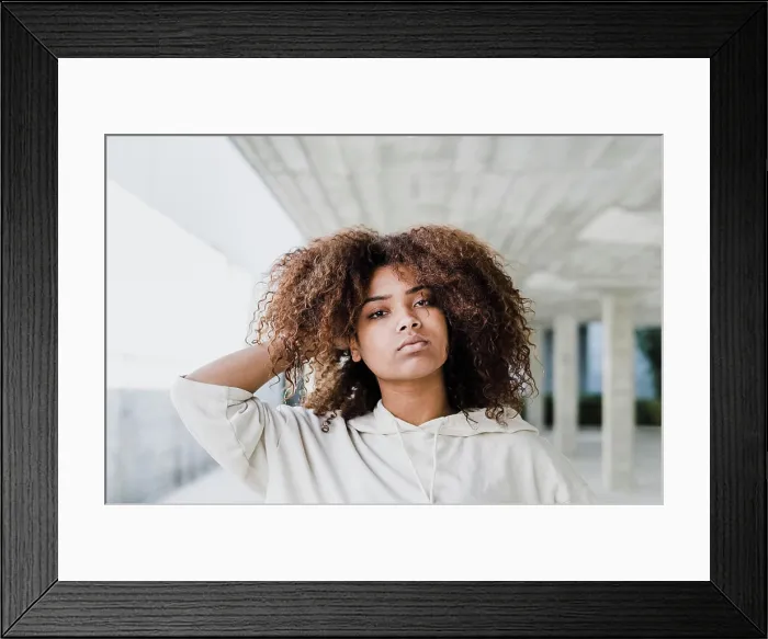 Framed Print : Portrait of African American Woman in Urban Area Framed Print : Portrait of African American Woman in Urban Area