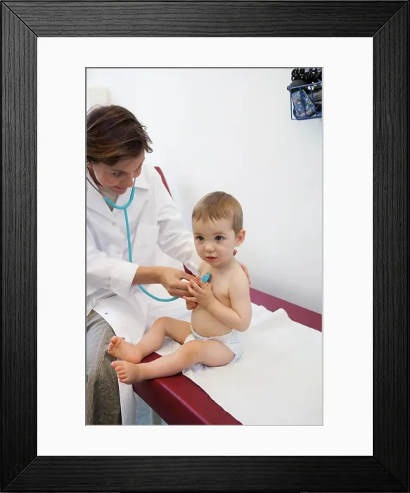 Framed Print : 15-month-old child in consultation