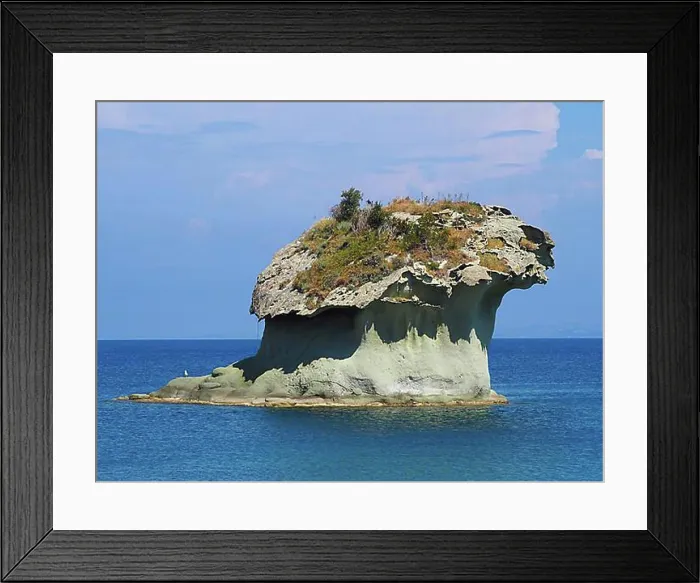 Framed Print : Rock Fungo in the sea near Lacco Ameno, Ischia, Calabria, Italy, Europe