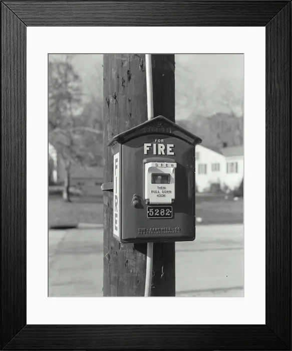 Framed Print : Vintage Photograph. Fire Call box Framed Print : Vintage Photograph. Fire Call box