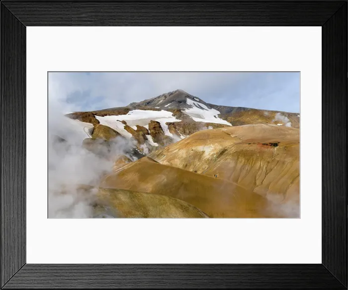 Framed Print : Hikers in the geothermal area Hveradalir in the mountains Kerlingarfjoll in the highlands of Iceland in August Framed Print : Hikers in the geothermal area Hveradalir in the mountains Kerlingarfjoll in the highlands of Iceland in August