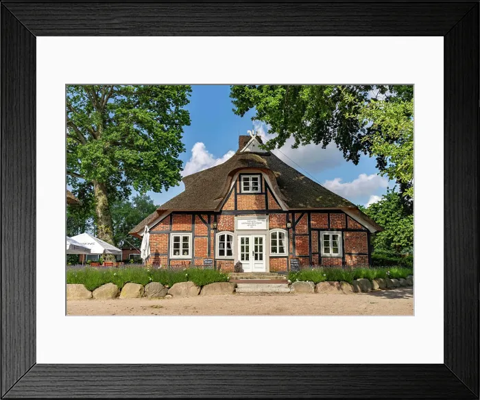 Framed Print : Restaurant and Cafí Prinzinsel Timhouse with Framed Print : Restaurant and Cafí Prinzinsel Timhouse with
