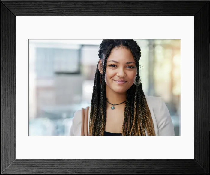 Framed Print : Business, woman and portrait for public relations