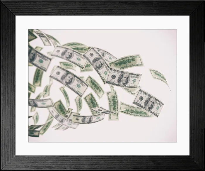 Framed Print : Bank notes, illustration