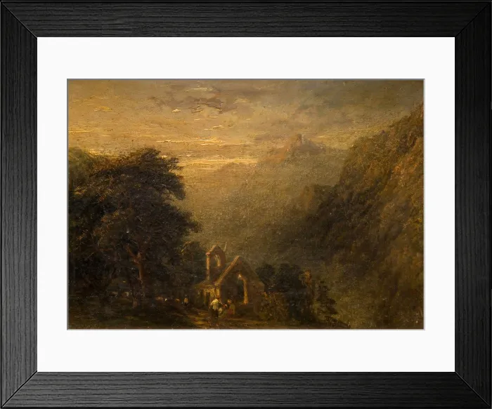 Framed Print : Valle Crucis Abbey, Llangollen, 1840 Frederick Henry Henshaw, Landscape, Oil Painting, Wales Framed Print : Valle Crucis Abbey, Llangollen, 1840 Frederick Henry Henshaw, Landscape, Oil Painting, Wales