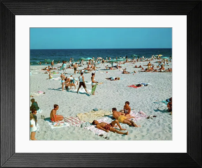 Framed Print : 1960s PEOPLE ON BEACH SEASIDE HEIGHTS NEW JERSEY USA Framed Print : 1960s PEOPLE ON BEACH SEASIDE HEIGHTS NEW JERSEY USA