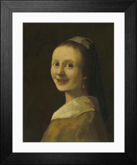 Framed Print : Imitator of Johannes Vermeer, The Smiling Girl, c 1925 The Smiling Girl Framed Print : Imitator of Johannes Vermeer, The Smiling Girl, c 1925 The Smiling Girl