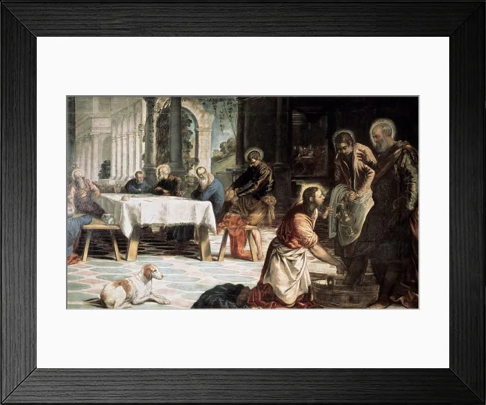 Framed Print : Christ Washing the Feet of His Disciples (Detail of Right Side) ca Framed Print : Christ Washing the Feet of His Disciples (Detail of Right Side) ca