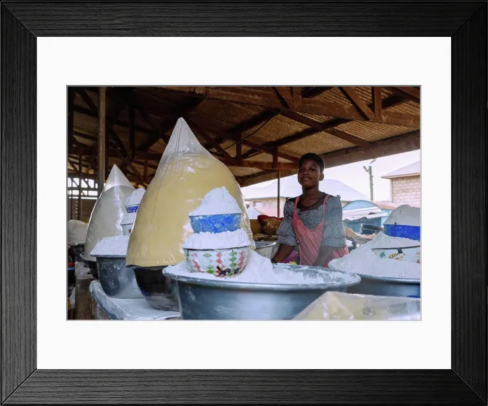Framed Print : Selling cassava flour Framed Print : Selling cassava flour