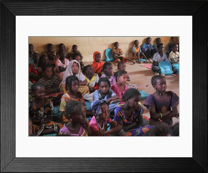 Framed Print : Western Africa, Mauritania, Foum Gleita (Mbout area), school Framed Print : Western Africa, Mauritania, Foum Gleita (Mbout area), school