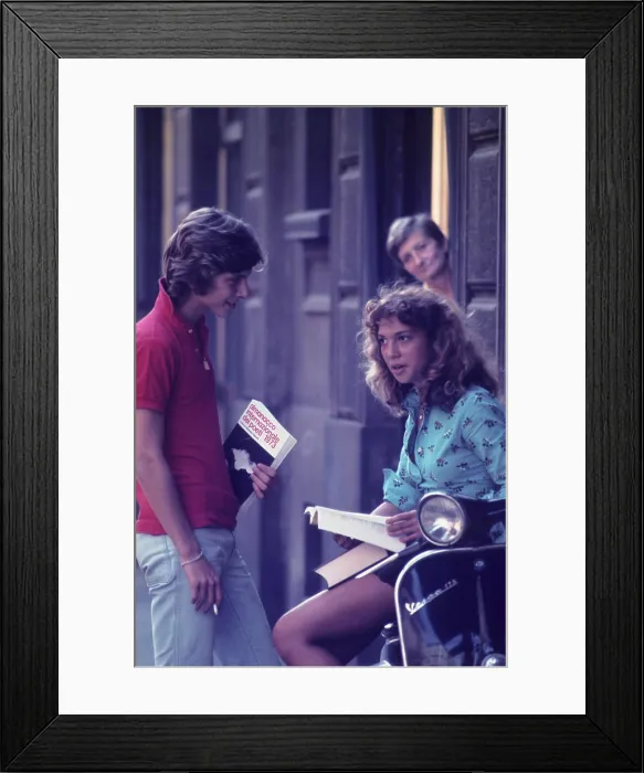 Framed Print : Young couple, 70's