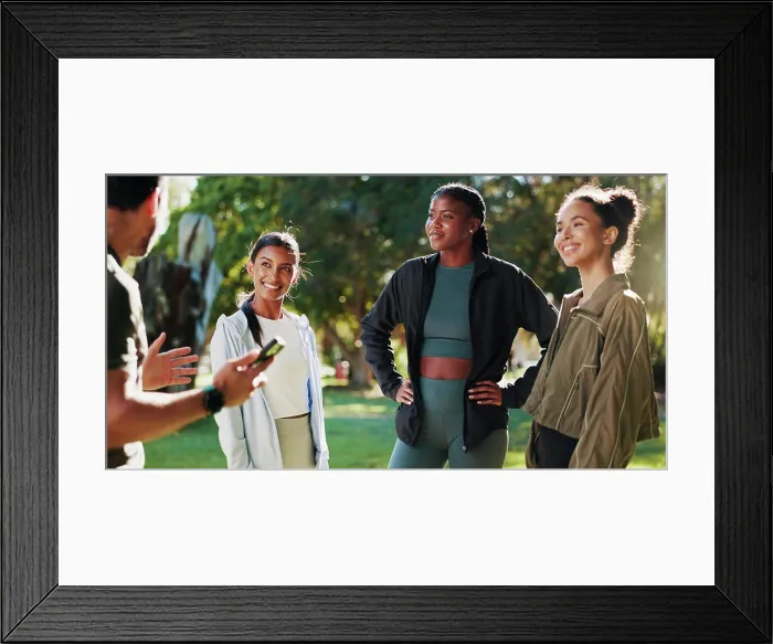 Framed Print : Group, outdoor and people with fitness Framed Print : Group, outdoor and people with fitness