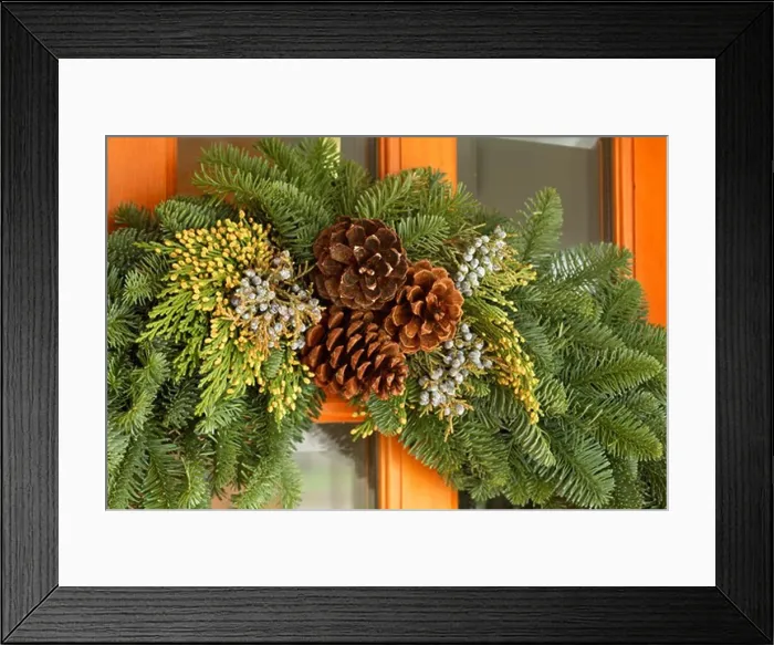Framed Print : Fresh holiday door hanging Framed Print : Fresh holiday door hanging