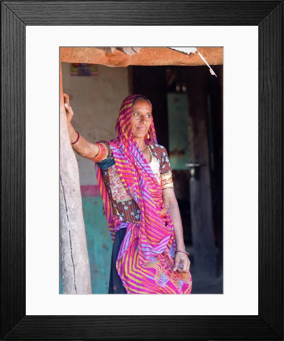 Framed Print : Woman of the tribe of Maldhari in Gir NP in India Framed Print : Woman of the tribe of Maldhari in Gir NP in India