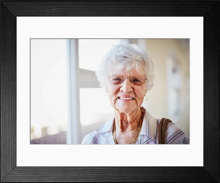 Framed Print : Happy, glasses and senior woman with fashion Framed Print : Happy, glasses and senior woman with fashion