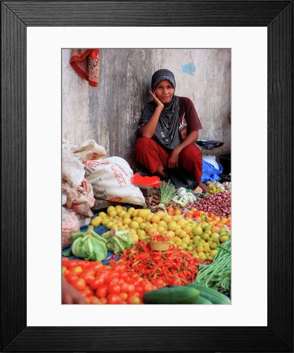 Framed Print : Woman selling fruits and vegetables Labuan Bajo Flores Indonesia Framed Print : Woman selling fruits and vegetables Labuan Bajo Flores Indonesia