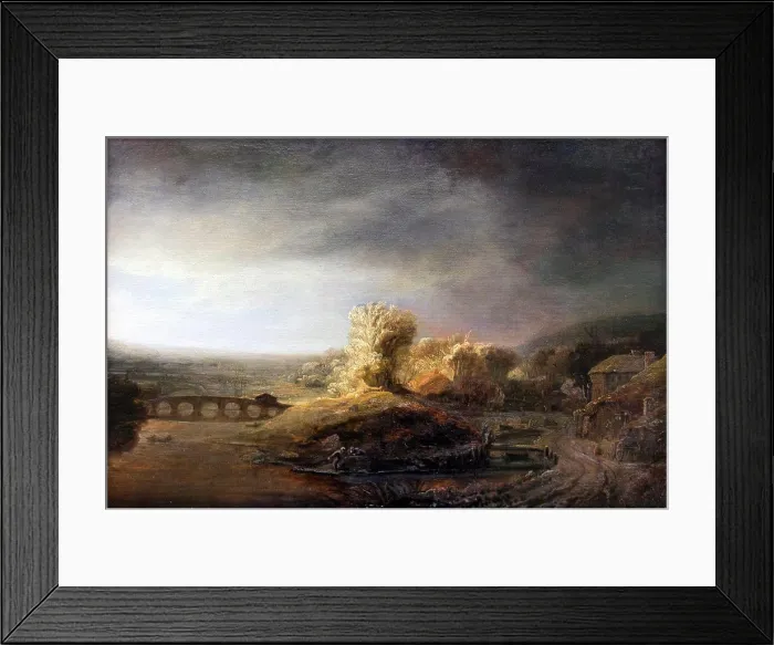 Framed Print : Landscape with arch bridge; 1640 Govert Flinck; Dutch (1615 Kleve -1660 Amsterdam) Framed Print : Landscape with arch bridge; 1640 Govert Flinck; Dutch (1615 Kleve -1660 Amsterdam)