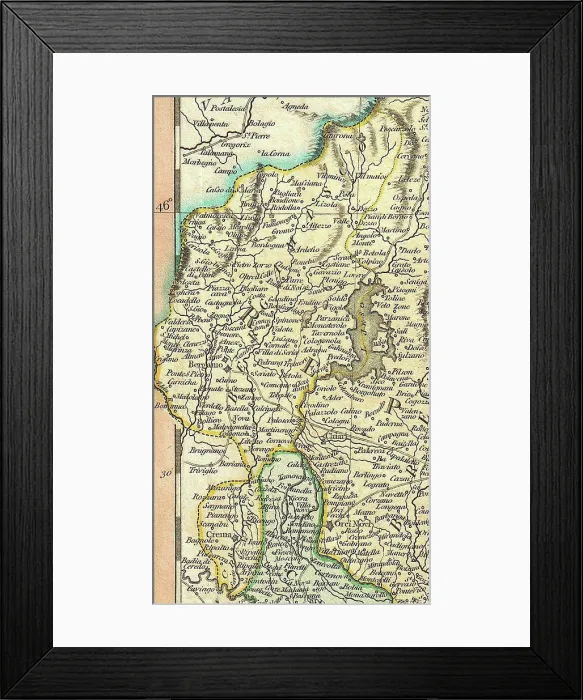 Framed Print : John Cary 1799 map of the territory of Bergamo Framed Print : John Cary 1799 map of the territory of Bergamo