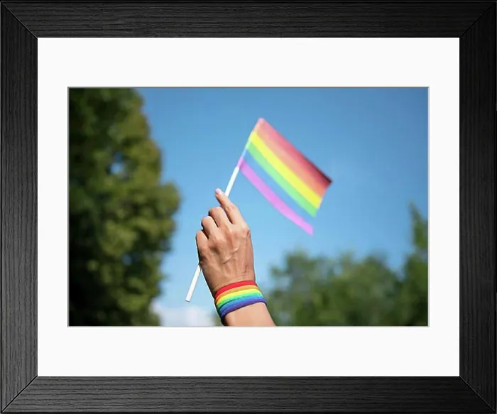 Framed Print : Close up lgbt flag. Beautiful photo Framed Print : Close up lgbt flag. Beautiful photo