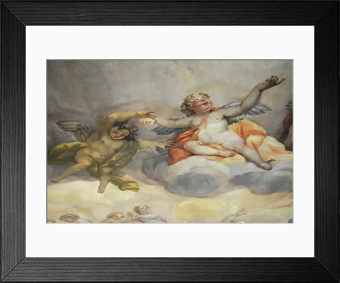 Framed Print : Detail of the dome fresco by Johann Michael Rottmayr, Karlskirche, 1716-1736, Vienna, Austria, Europe