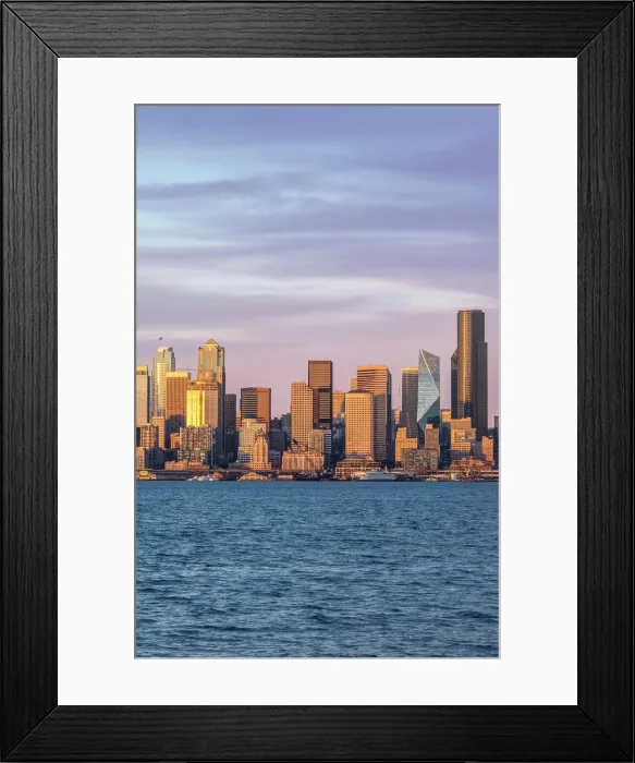 Framed Print : Washington State, Seattle. Skyline at Sunset