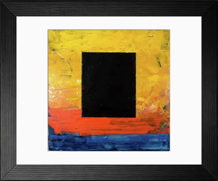 Framed Print : An painterly sky at sunset is interrupted by a dominating black rectangle that serves as a window into another universe Framed Print : An painterly sky at sunset is interrupted by a dominating black rectangle that serves as a window into another universe