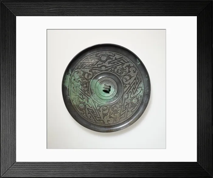 Framed Print : Mirror, 4th-3rd century BCE, 6 7 / 16 × 3 / 8 in. 0.9 lb. (16.35 × 0.95 cm, 0.4 kg), Bronze, China, 4th-3rd century BCE Framed Print : Mirror, 4th-3rd century BCE, 6 7 / 16 × 3 / 8 in. 0.9 lb. (16.35 × 0.95 cm, 0.4 kg), Bronze, China, 4th-3rd century BCE
