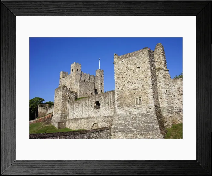Framed Print : Facade of a castle, Rochester Castle, Rochester, Kent, England Framed Print : Facade of a castle, Rochester Castle, Rochester, Kent, England
