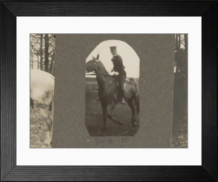 Framed Print : Ranger scene at the Royal Houtvesterij Het Loo: man on horseback Framed Print : Ranger scene at the Royal Houtvesterij Het Loo: man on horseback