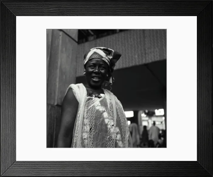 Framed Print : Vintage Photograph. Woman - taken at the market place in Treichville Grand Marche, Abidjan, Ivory Coast, Africa Framed Print : Vintage Photograph. Woman - taken at the market place in Treichville Grand Marche, Abidjan, Ivory Coast, Africa