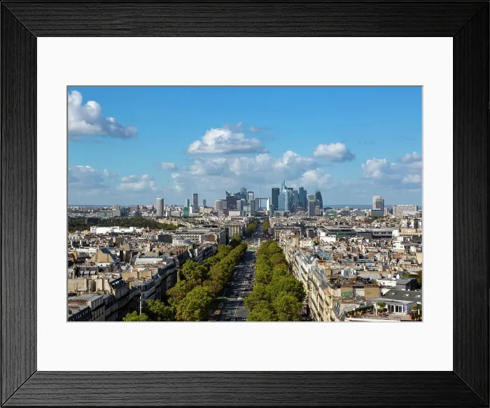 Framed Print : Paris. Boulevard Champs Elysees. View from the top of the Arc de Triomphe toward La Defense Framed Print : Paris. Boulevard Champs Elysees. View from the top of the Arc de Triomphe toward La Defense