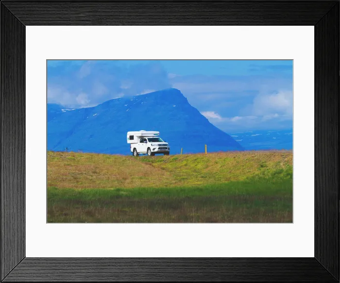 Framed Print : Iceland, tour with an equipped vehicle