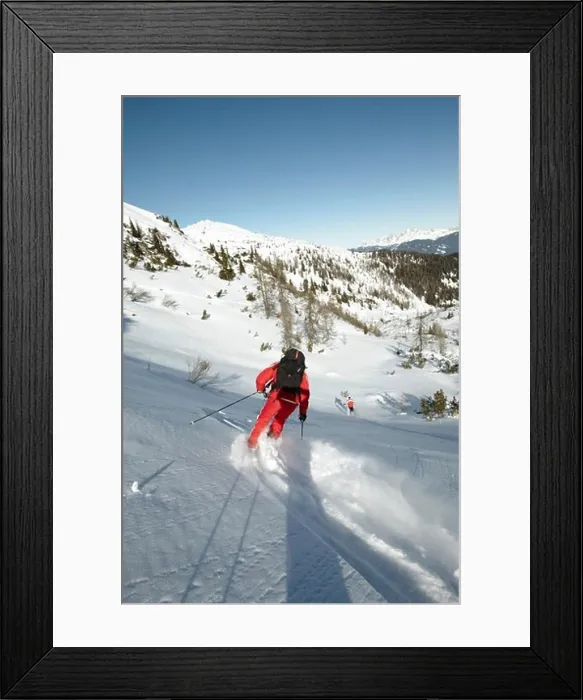 Framed Print : Skier in powdersnow slope, Flachau, Salzburger Land, Austria Framed Print : Skier in powdersnow slope, Flachau, Salzburger Land, Austria