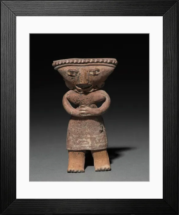 Framed Print : Female Holding Dog Figurine, 200 BC-AD 300 Framed Print : Female Holding Dog Figurine, 200 BC-AD 300
