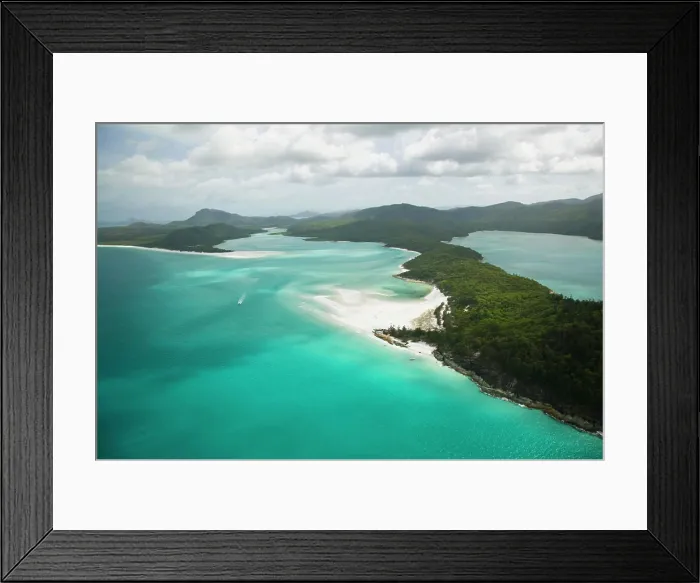 Framed Print : Australia, Queensland, Whitsunday Coast, Whitsunday Islands. Aerial View of Whitehaven Beach Framed Print : Australia, Queensland, Whitsunday Coast, Whitsunday Islands. Aerial View of Whitehaven Beach