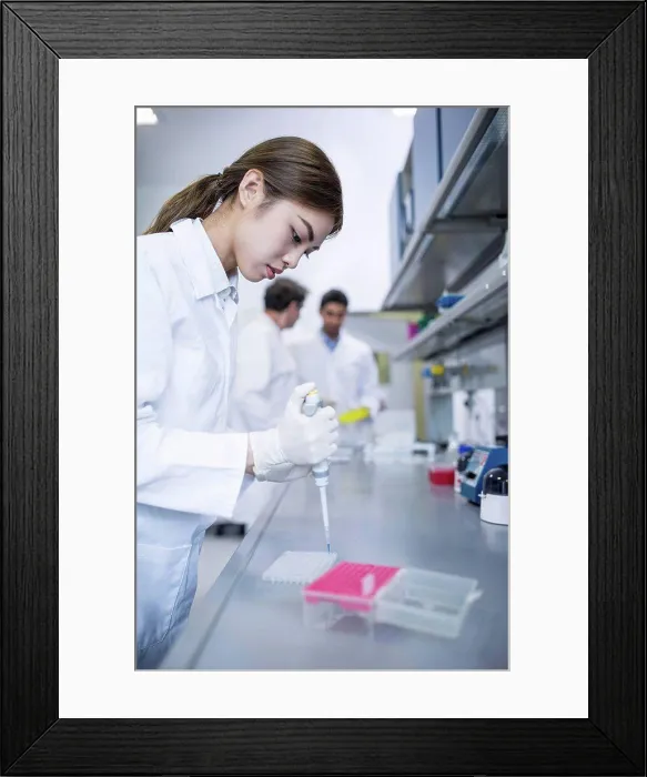 Framed Print : Scientist working in lab Framed Print : Scientist working in lab